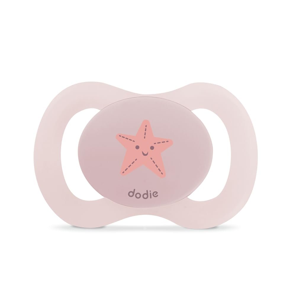 Dodie Anatomical Pacifier for Newborns, 0–2 Months, Pink Star, 1 Pacifier, Style Selected at Random