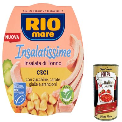 Italian Gourmet Insalatissima Chickpea and Tuna Salad, 3 x 160 g To Go