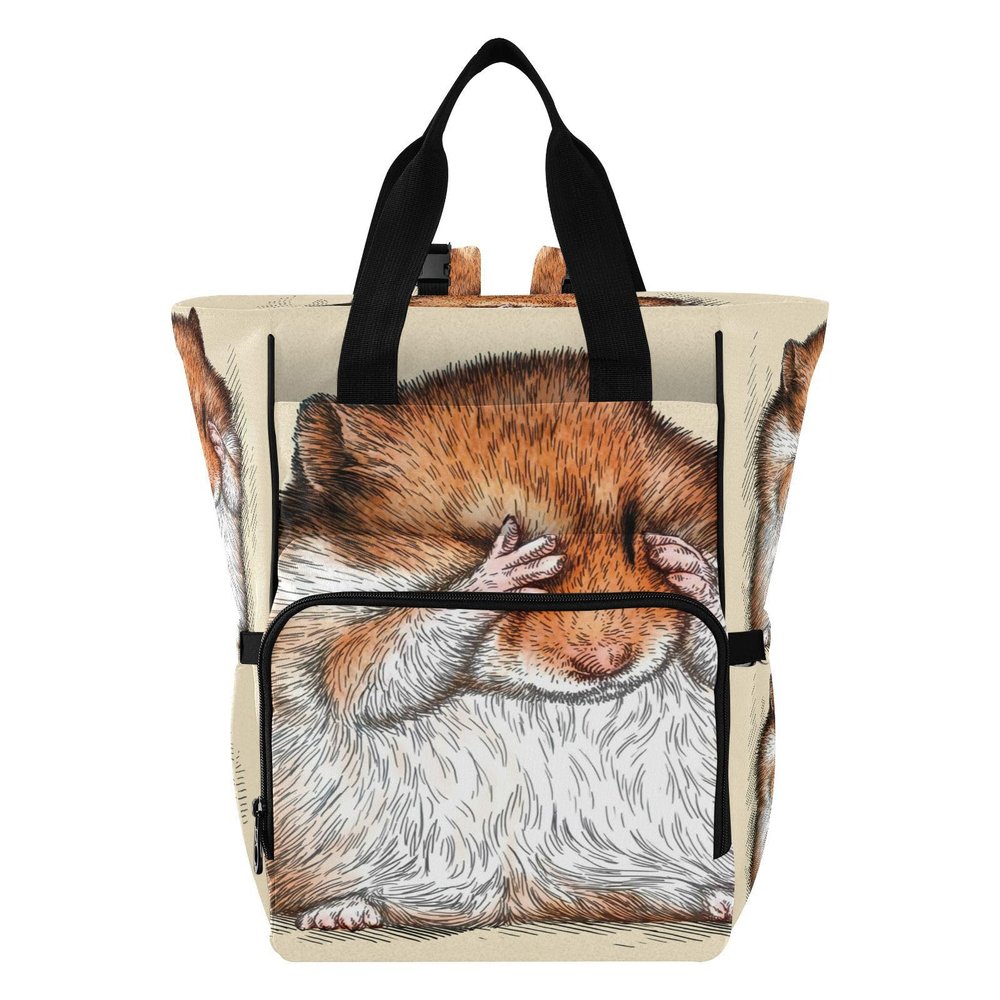 Vnurnrn Abstract Shy Squirrel Mom Diaper Bag Travel Backpack