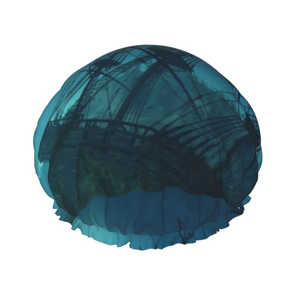Dolphin Wreckage Underwater Treasure Shower Cap