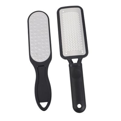 2-Piece Stainless Steel Foot File Set for Pedicures and Callus Removal