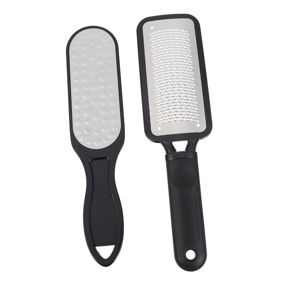 2-Piece Stainless Steel Foot File Set for Pedicures and Callus Removal