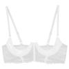 FEESHOW Women's Open-Bust Lift Bra, Sheer Lace/Leather Underwire Lingerie, White, 5XL view 3