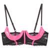 inhzoy Women's Lace Open-Cup Underwire Bra, Push-Up Lingerie, Pink, 4XL view 3