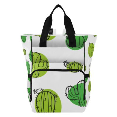 Vnurnrn Abstract Cactus Art Mom Diaper Backpack, Large-Capacity Travel Shoulder Bag