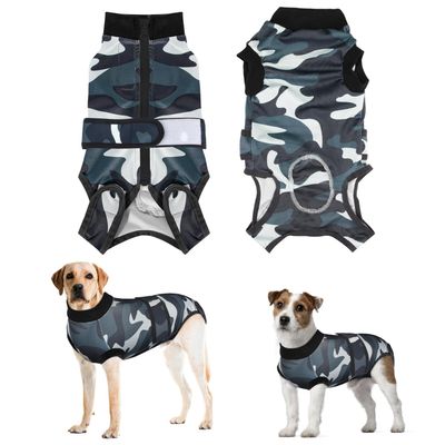 Eyein Post-Surgery Dog Recovery Suit with Zipper and Hook-and-Loop Closure, Camouflage, XS