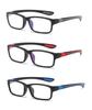 Eyglajdd TR90 Reading Glasses for Women and Men, Rectangular Two-Tone, 3-Pack, Blue-Light Blocking, Gray/Blue/Red, +3.50 view 1