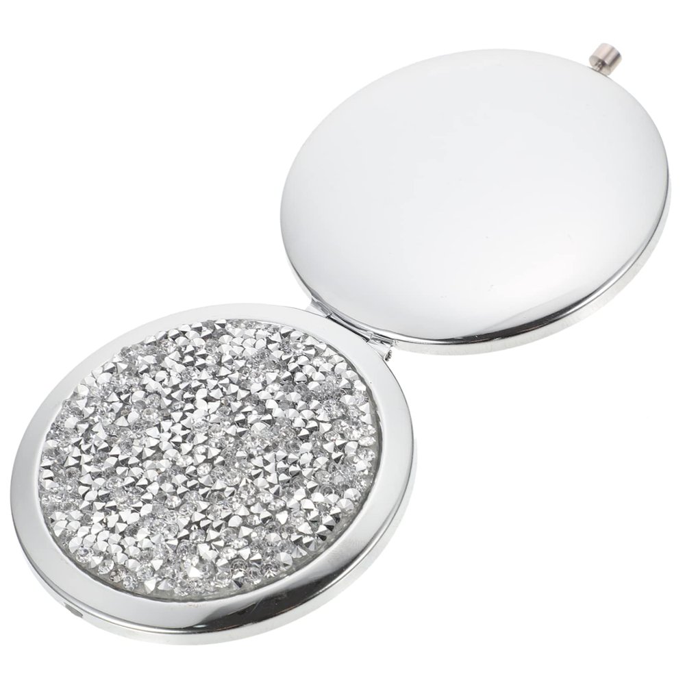 Round Compact Makeup Mirror, Double-Sided with 2x Magnification