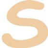 Kleckerliese 8 cm Letter Sticker, Beige, Single Satin-Matte Alphabet Decal view 1