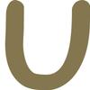 Kleckerliese Letter Sticker 8 cm, Single, Satin-Matte Alphabet Sticker for Kids' Rooms, Walls, Doors, Furniture & Cars, Self-Adhesive & Contour-Cut, U, Gold view 1