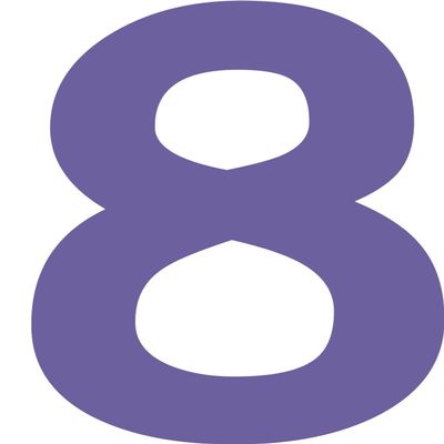 Kleckerliese Number 8 Sticker, 10 cm, Single, Matte Purple