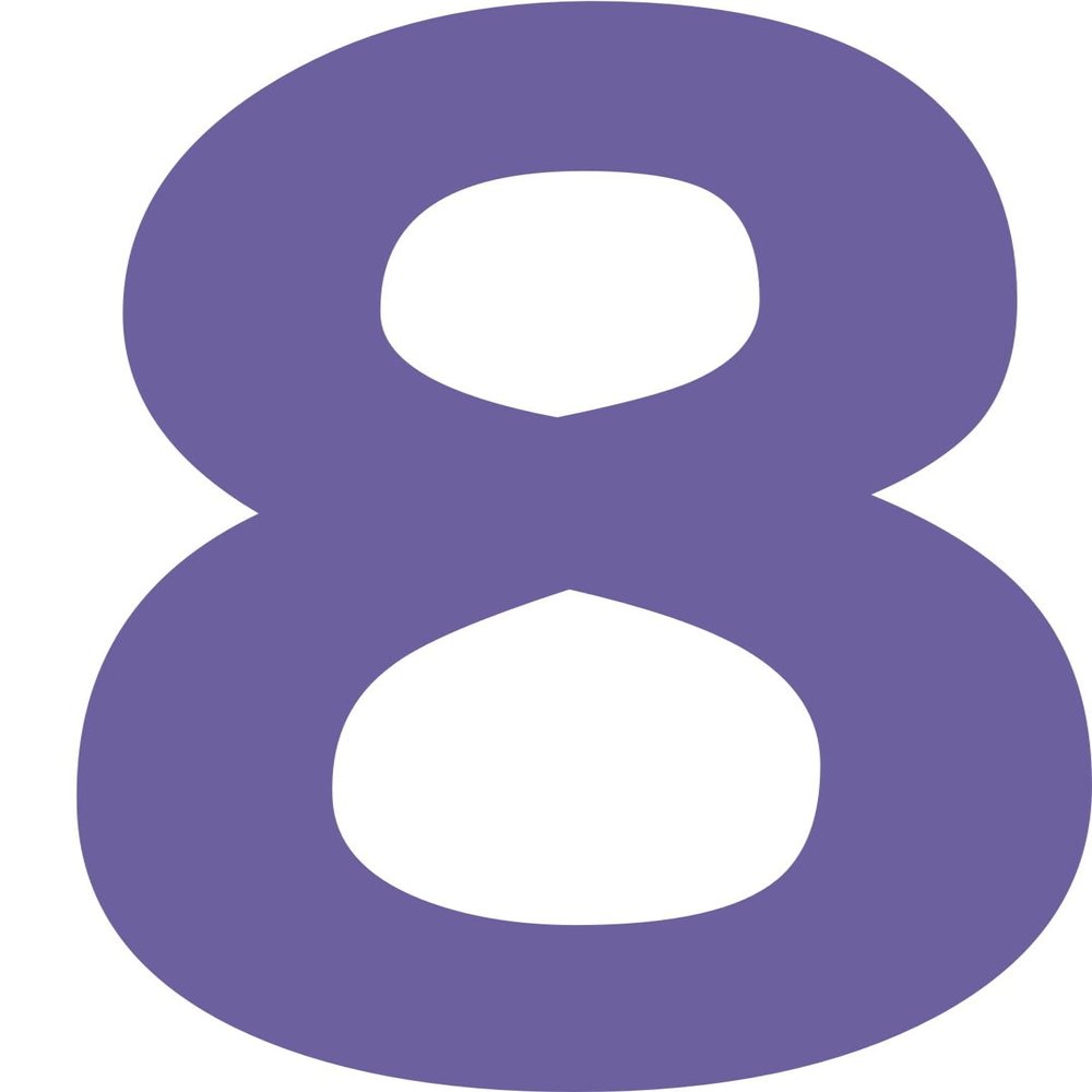 Kleckerliese Number 8 Sticker, 10 cm, Single, Matte Purple