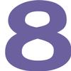 Kleckerliese Number 8 Sticker, 10 cm, Single, Matte Purple view 1