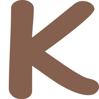 Kleckerliese Letter Sticker 8 cm, Single Satin-Matte Alphabet Sticker, K, Dark Brown