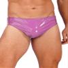 TSSOE Men's Patent Leather Wetlook Briefs, Hot Pink, XXL view 1