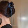 Gold Metal Shark Claw Hair Clip with Letter Q Tassel view 4