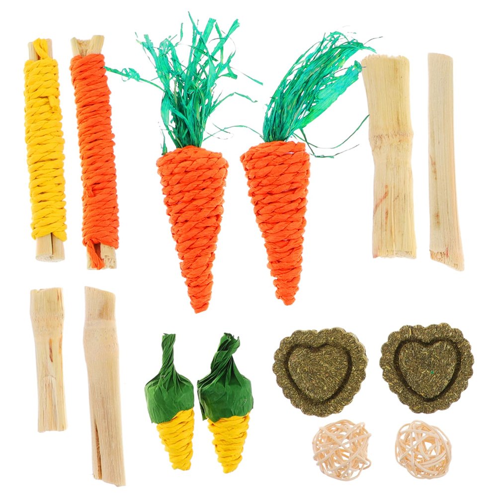Mipcase Rabbit Toy Set for Chewing and Teething for Small Pets