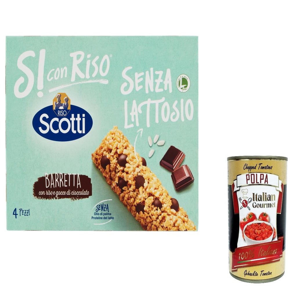 Si con Riso Chocolate Rice Cereal Bar, Lactose-Free, 3 x 100 g