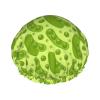 Cartoon Pea Pattern Shower Cap for Women, Reusable, for Long Hair, Double-Layer, for Adults and Children view 1