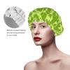Cartoon Pea Pattern Shower Cap for Women, Reusable, for Long Hair, Double-Layer, for Adults and Children view 4