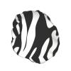 Zebra-Striped Shower Cap for Women, Reusable, for Long Hair, Double-Layer, for Adults and Children view 2