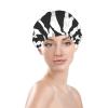 Zebra-Striped Shower Cap for Women, Reusable, for Long Hair, Double-Layer, for Adults and Children view 3