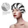 Zebra-Striped Shower Cap for Women, Reusable, for Long Hair, Double-Layer, for Adults and Children view 4