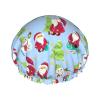 Merry Christmas Vintage Santa Shower Cap for Women, Reusable Long-Hair, Double-Layer, with Elastic Band, for Adults and Children view 1