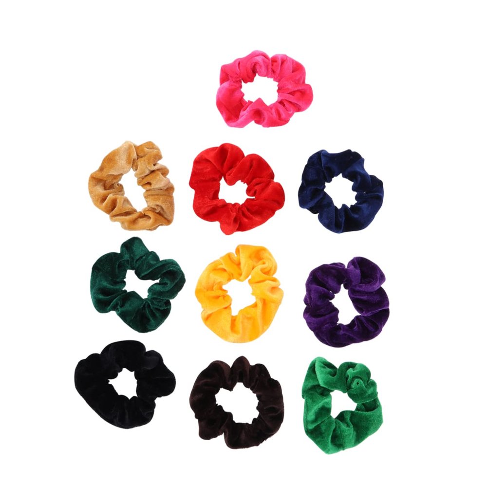 10-Pack Velvet Hair Ties for Women, Elegant Elastic Hair Bands