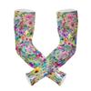 GAIREG Word Kiss Yellow Arm Sleeves with Thumb Holes, Colorful Flowers-1 view 2