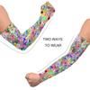 GAIREG Word Kiss Yellow Arm Sleeves with Thumb Holes, Colorful Flowers-1 view 4