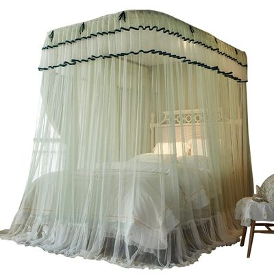 Luxury Palace Bed Canopy Mosquito Net, Floor-to-Ceiling, U-Rail Enclosure, with Mounting Bracket, Sturdy (Color: A1, Size: 150 x 200 x 215 cm)
