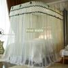 Luxury Palace Bed Canopy Mosquito Net, Floor-to-Ceiling, U-Rail Enclosure, with Mounting Bracket, Sturdy (Color: A1, Size: 150 x 200 x 215 cm) view 4