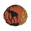 Double-Layer Waterproof Shower Cap with Tree, Giraffe and Elephant Design view 1