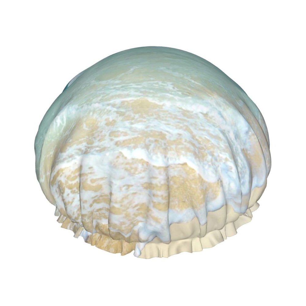 Serene Coastal Halloween Flying Bats Printed Shower Caps for Women