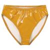 Alvivi Men's Patent Leather Bikini Briefs, Yellow, XL view 1