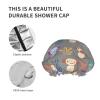 Axolotl Shower Cap, Cute Pickles, Reusable, Waterproof, Double-Layer view 2
