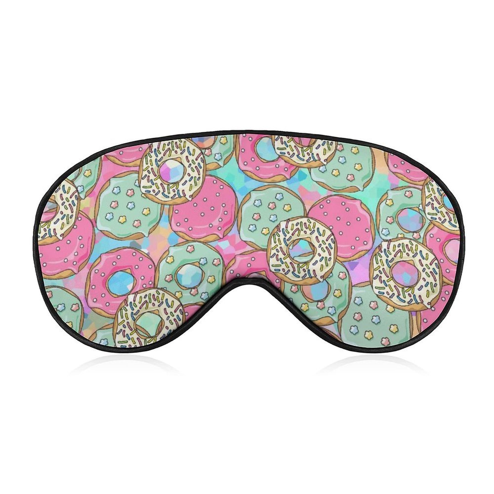 Colorful Donut Sleep Mask, Adjustable Blackout Eye Cover