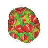 Red Strawberry Stack Cute Honey Bee Shower Cap for Women view 1