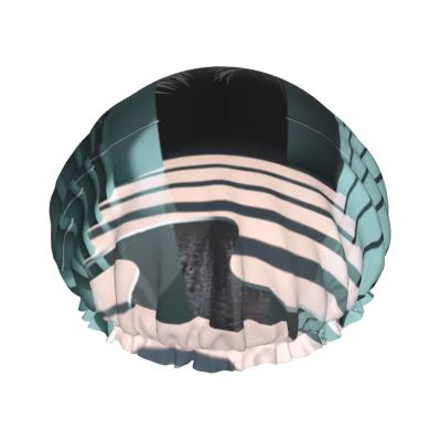 Double-Layer Waterproof Reusable Elastic Shower Cap for the Hallway