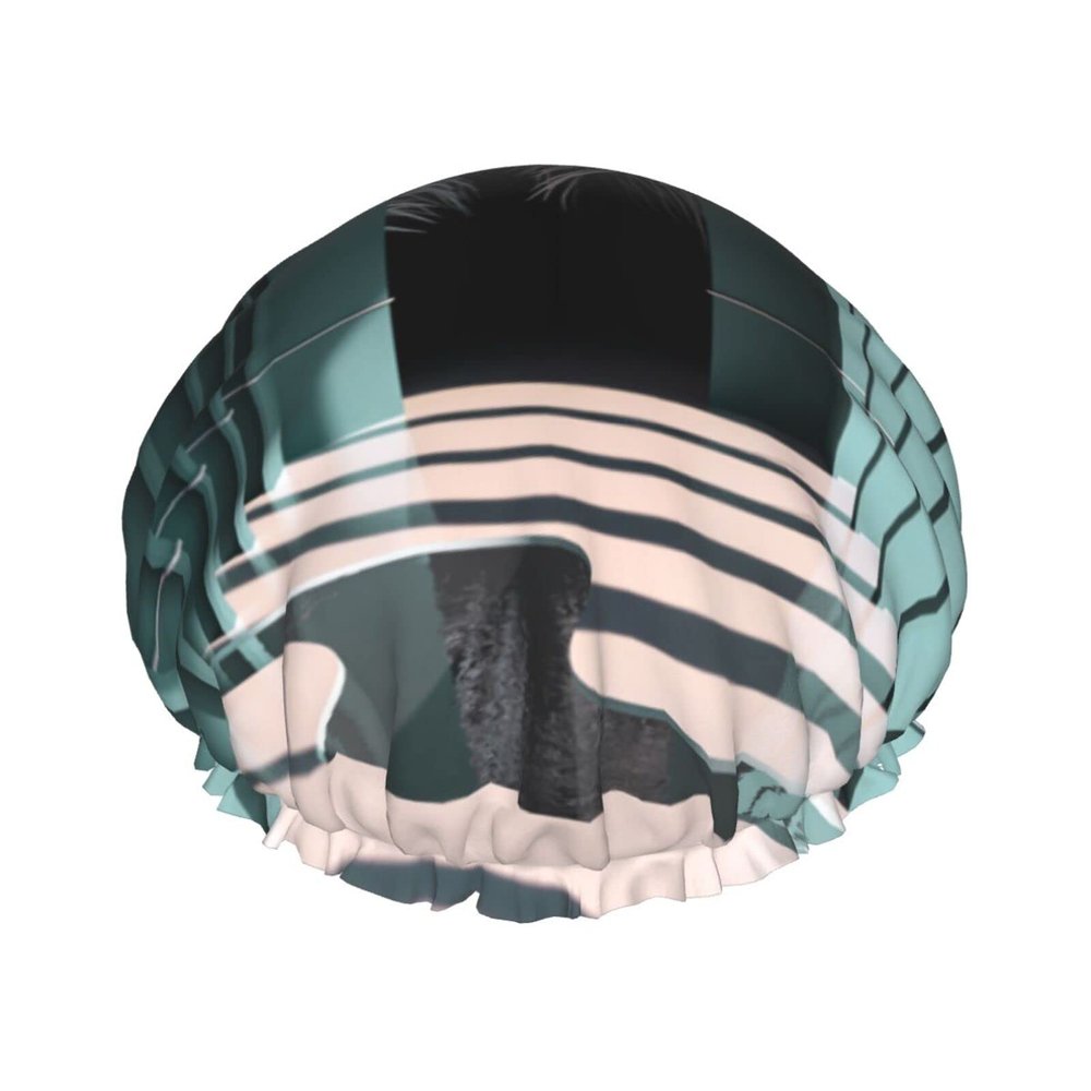 Double-Layer Waterproof Reusable Elastic Shower Cap for the Hallway