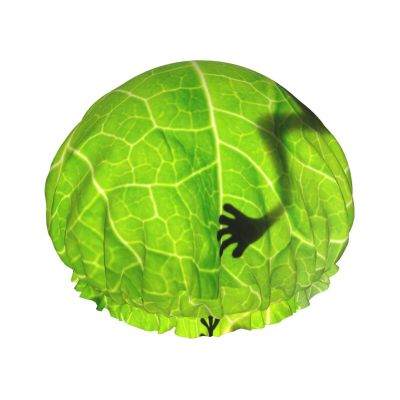 Double-Layer Waterproof Reusable Leaf Shower Cap