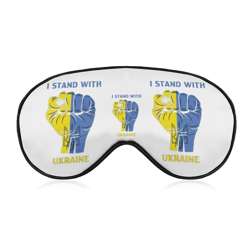 I Stand with Ukraine Sleep Masks, Eye Protection, Blackout, Adjustable Elastic Band, Night Eye Cover for Women, Men, Yoga, Travel, and Naps