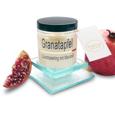 Body Scrub 320 g, Vegan, Almond Oil, Vitamin E, Paraben-Free (Pomegranate)