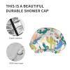 Cactus Shower Cap, Sunflower Design, Reusable Double-Layer Waterproof Cap for Women with Long Hair, 1-Pack view 2