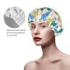Cactus Shower Cap, Sunflower Design, Reusable Double-Layer Waterproof Cap for Women with Long Hair, 1-Pack view 3