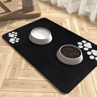 Non-Slip Pet Bowl Mat, 60 x 40 cm, Absorbent and Quick-Drying