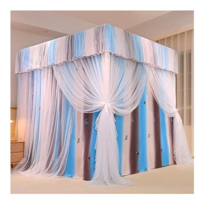 Mosquito Net for 1.2 m/4 ft Bed, Princess-Style Decorative Bed Canopy with Support Poles, Style 5, 1.2 x 2 x 2 m