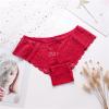 Women's Cotton Lace Panties, Red, Size 46 view 3