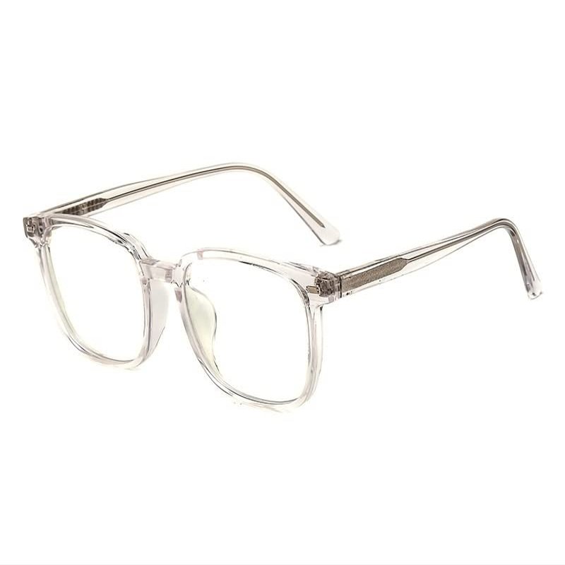 NOVESIXTDAT Stylish Reading Glasses for Women and Men, Square HD Readers with Blue-Light Blocking, Anti-Glare Computer Glasses (Color: Transparent, Size: +2.00)